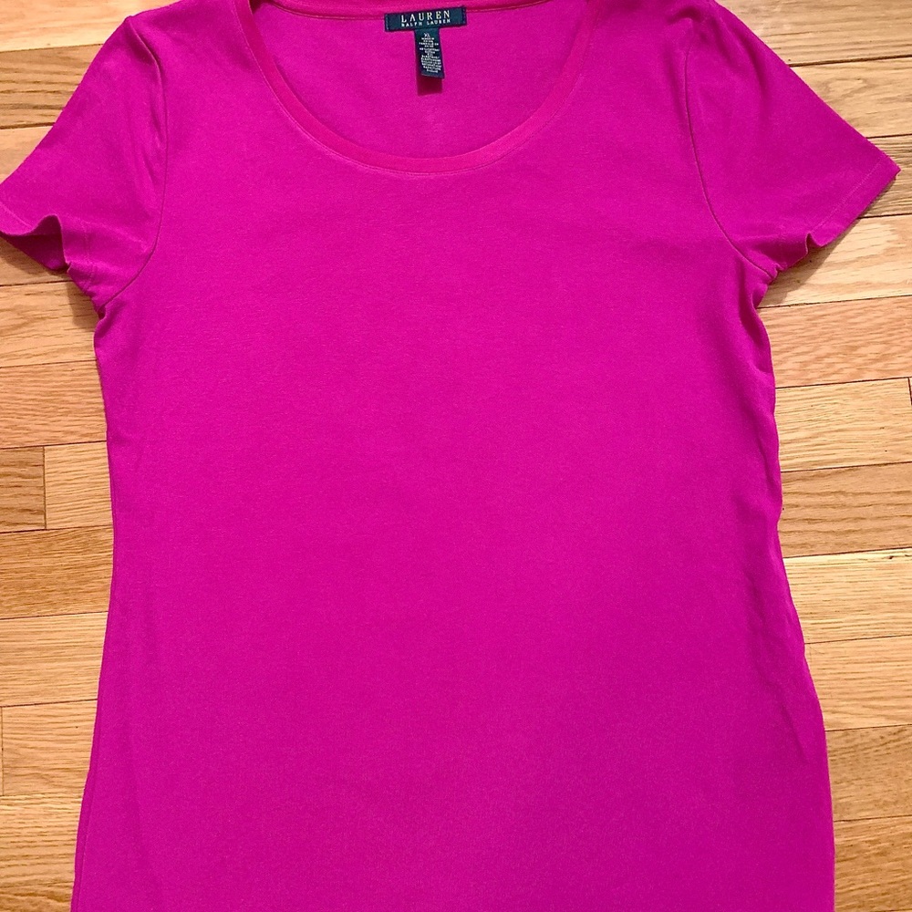 Ralph Lauren Fuchsia Scoop Neck Fitted Top